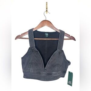WILD FABLE Denim Cropped Black Denim Vest‎ NWT | XS